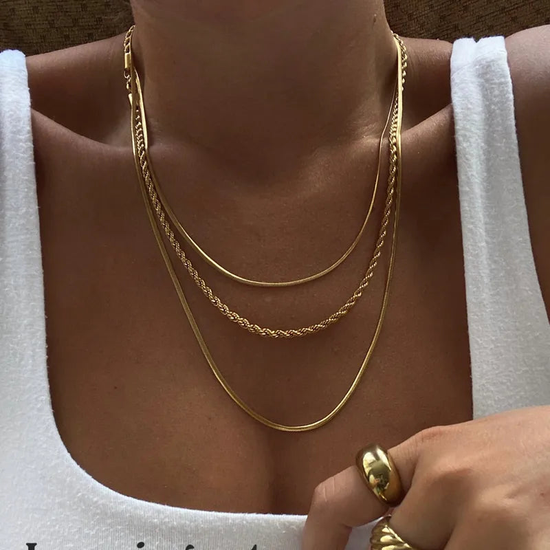 3-Layered Twisted Rope Necklace